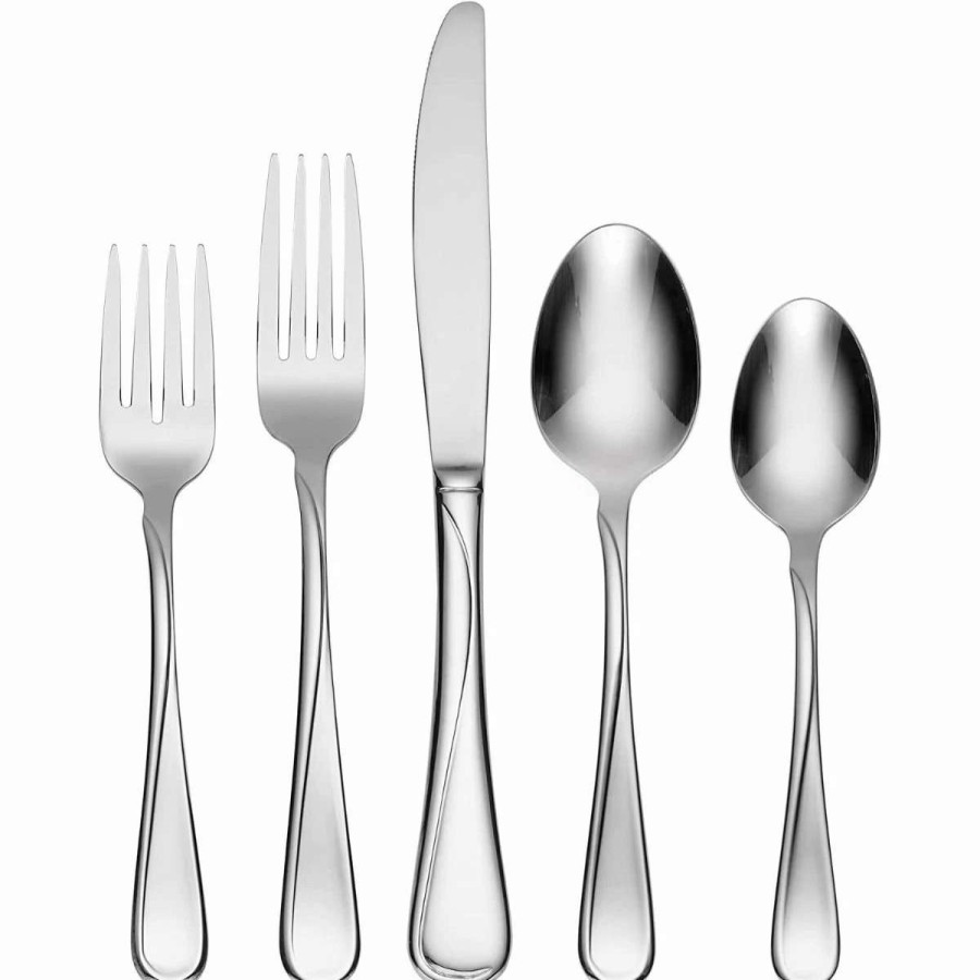 Flatware * | Discount Oneida 18/10 Stainless Steel 20-Piece Flatware Set | Flight Stainless Steel