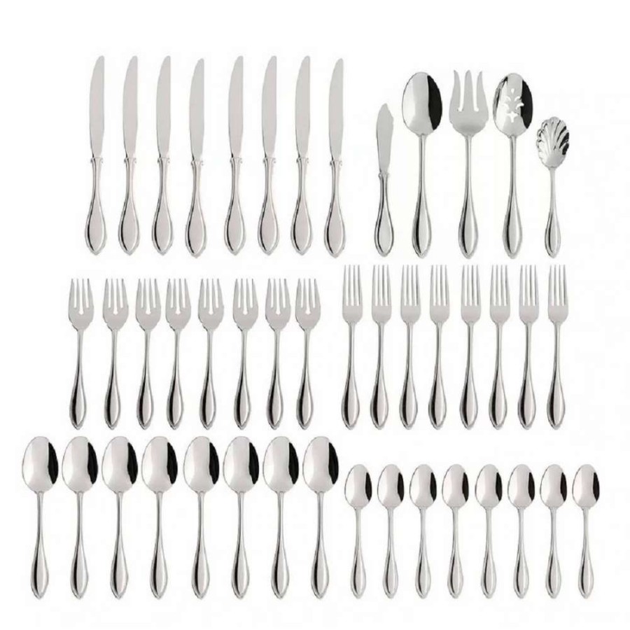 Flatware * | Budget Oneida 18/10 Stainless Steel 45-Piece Flatware Set | American Harmony Stainless Steel