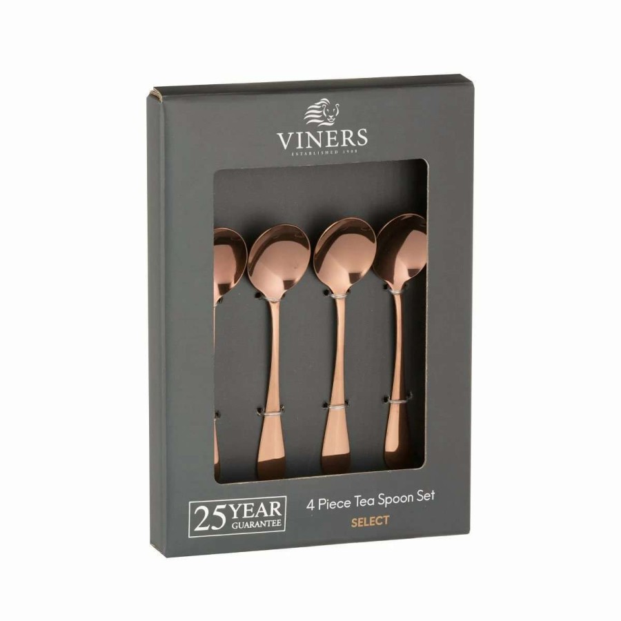 Flatware * | New Viners Select 4-Piece Tea Spoon Set | Copper Copper