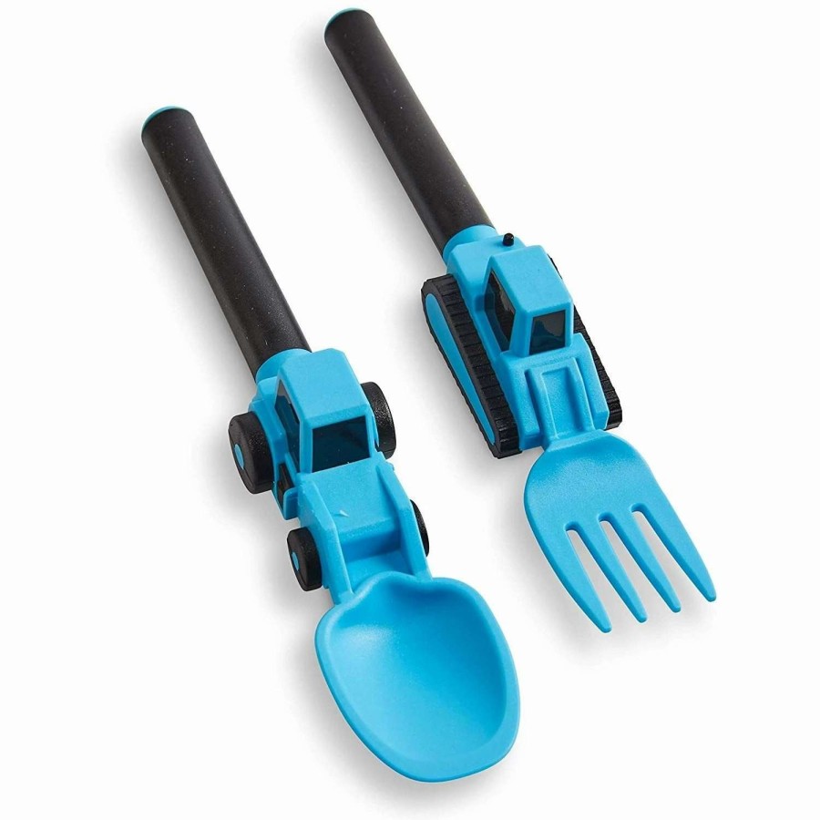 Flatware * | Budget Masontops Dinneractive Construction Utensil Set Of 2 Blue Blue