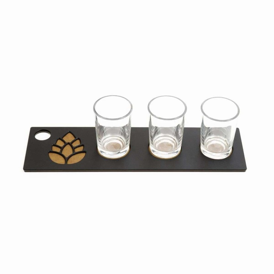 Cocktail & Bar * | Hot Sale Epicurean Flight Server + Glasses 13.25 4 | Slate/Nutmeg Black