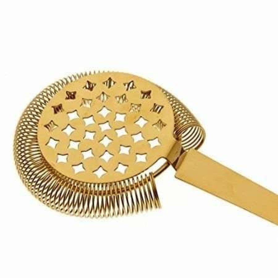 Cocktail & Bar * | Cheap Mercer Barfly Classic Hawthorne Spring Bar Strainer | Gold Plated Gold