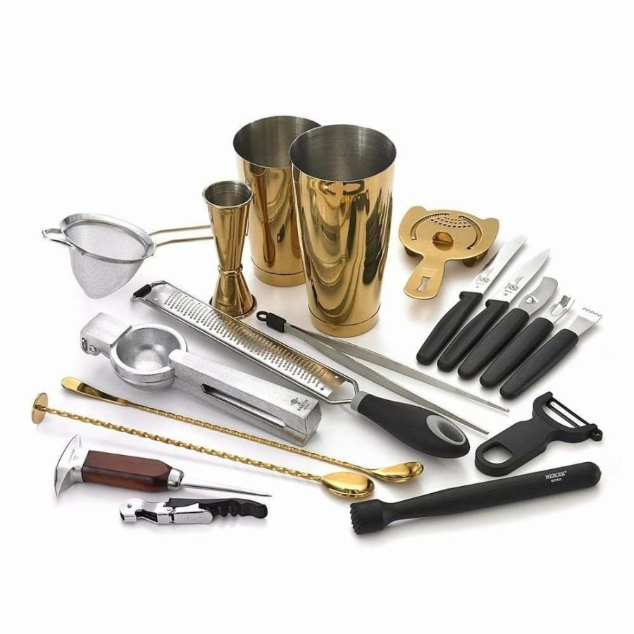 Cocktail & Bar * | Best Deal Mercer Barfly Deluxe Set | Gold Plated Gold