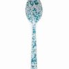 Flatware * | Budget Crow Canyon Home Crow Canyon Enameled Serving Spoon Turquoise Marble Blue, Turquoise