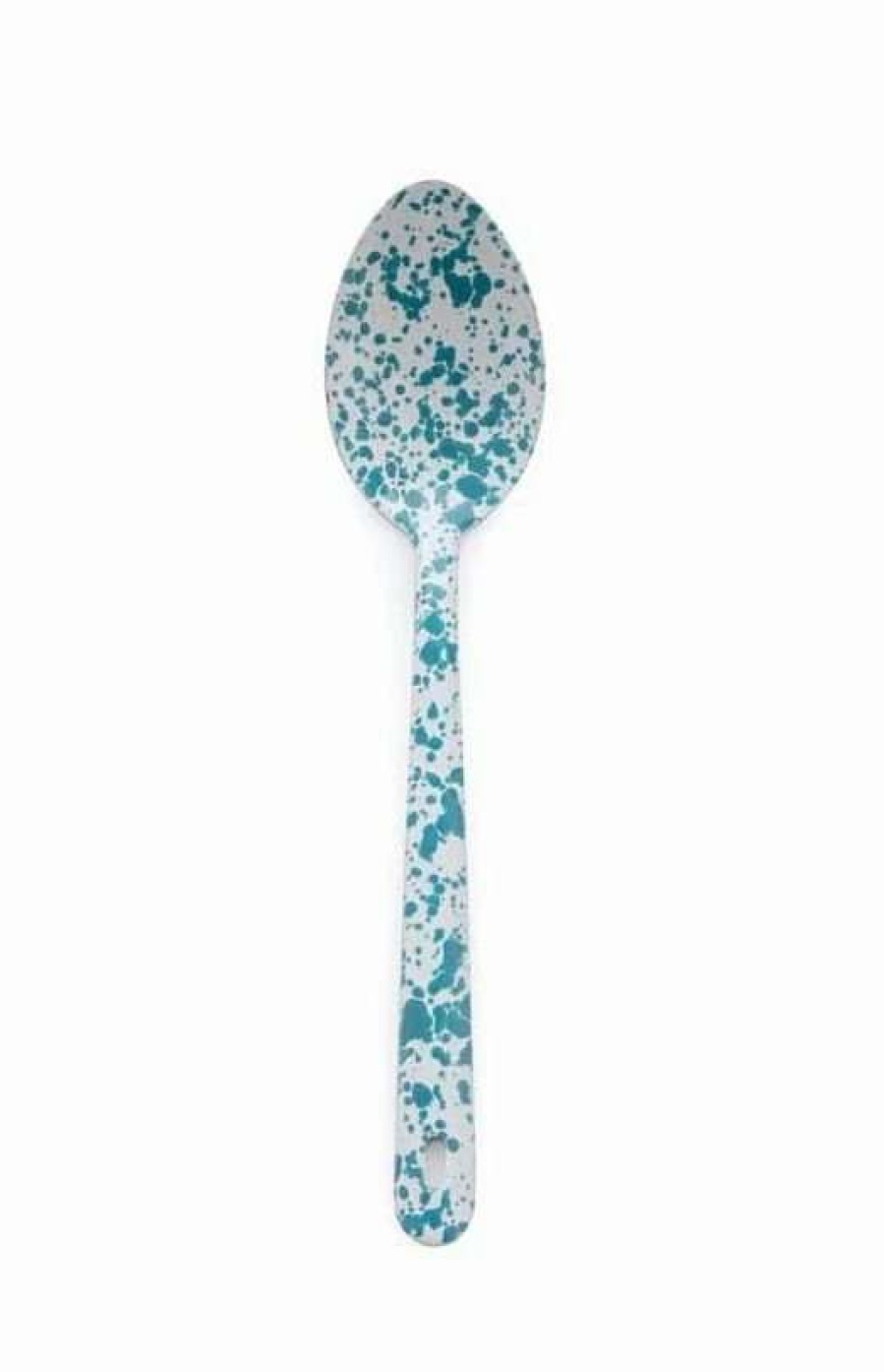 Flatware * | Budget Crow Canyon Home Crow Canyon Enameled Serving Spoon Turquoise Marble Blue, Turquoise