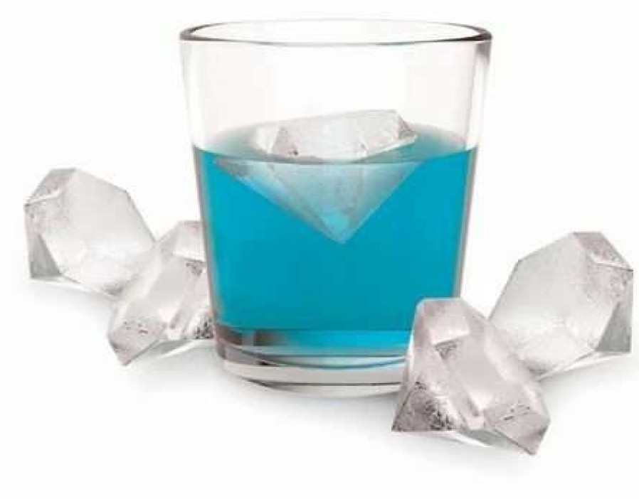 Cocktail & Bar * | Best Deal True Fabrications "Iced Out" Silicone Diamond Ice Cube Tray Blue