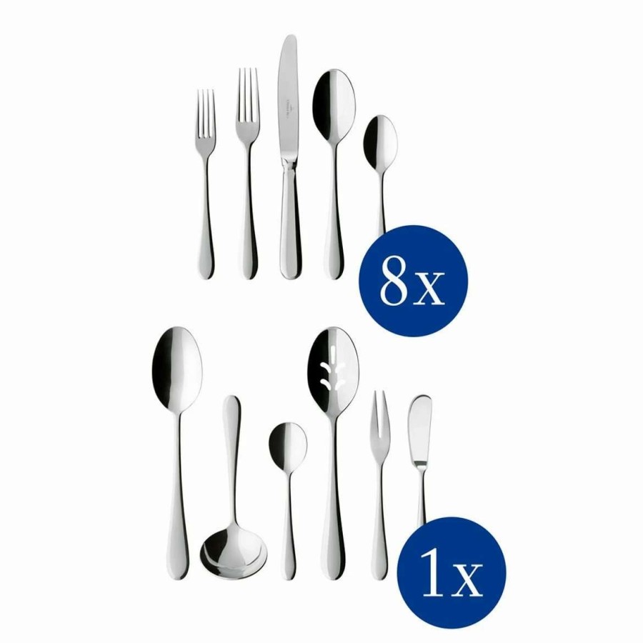 Flatware * | Flash Sale Villeroy & Boch 46-Piece Stainless Steel Flatware & Serving Set | Oscar Stainless Steel