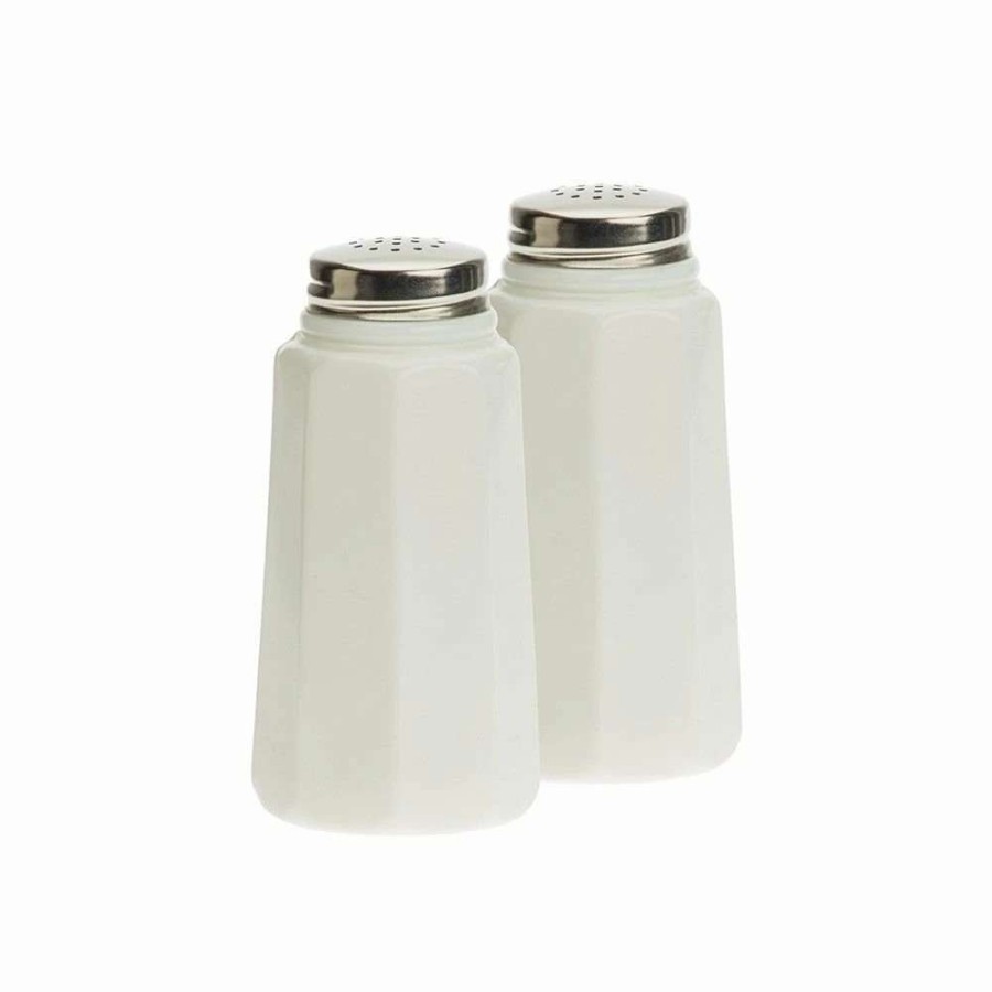 Dining Accessories * | Discount Mosser Glass Panel Salt And Pepper Shakers | Milk White