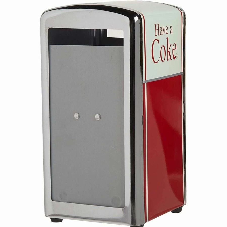 Dining Accessories * | Flash Sale Tablecraft Coca-Cola Full Size Napkin Dispenser Red, White