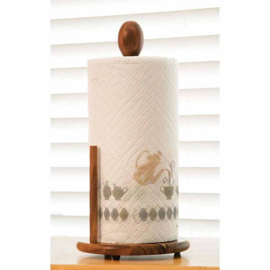 Dining Accessories * | Budget Lipper International Standing Towel Holder | Acacia Wood