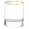 Cocktail & Bar * | Coupon Stolzle 10.75Oz Event Double Old Fashioned Glasses With Gold Rim | Set Of 6 Clear