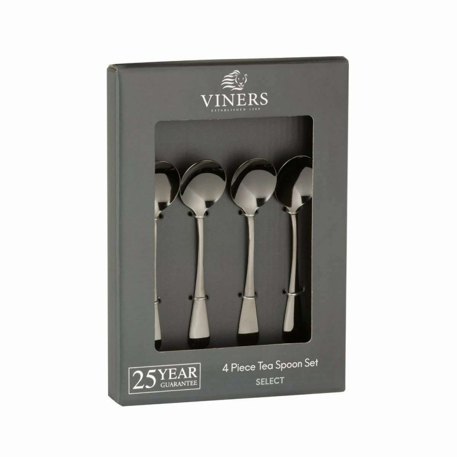 Flatware * | Cheap Viners Select 4-Piece Tea Spoon Set | Grey Grey