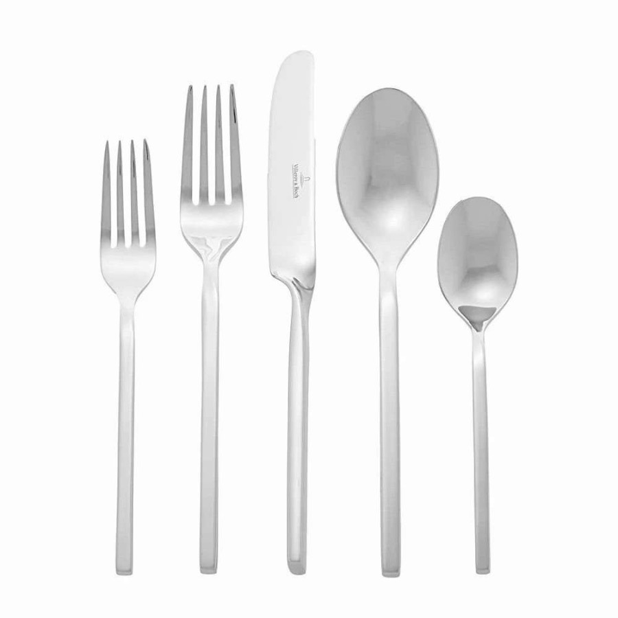 Flatware * | Top 10 Villeroy & Boch 64-Piece Stainless Steel Flatware & Serving Set | New Wave Stainless Steel