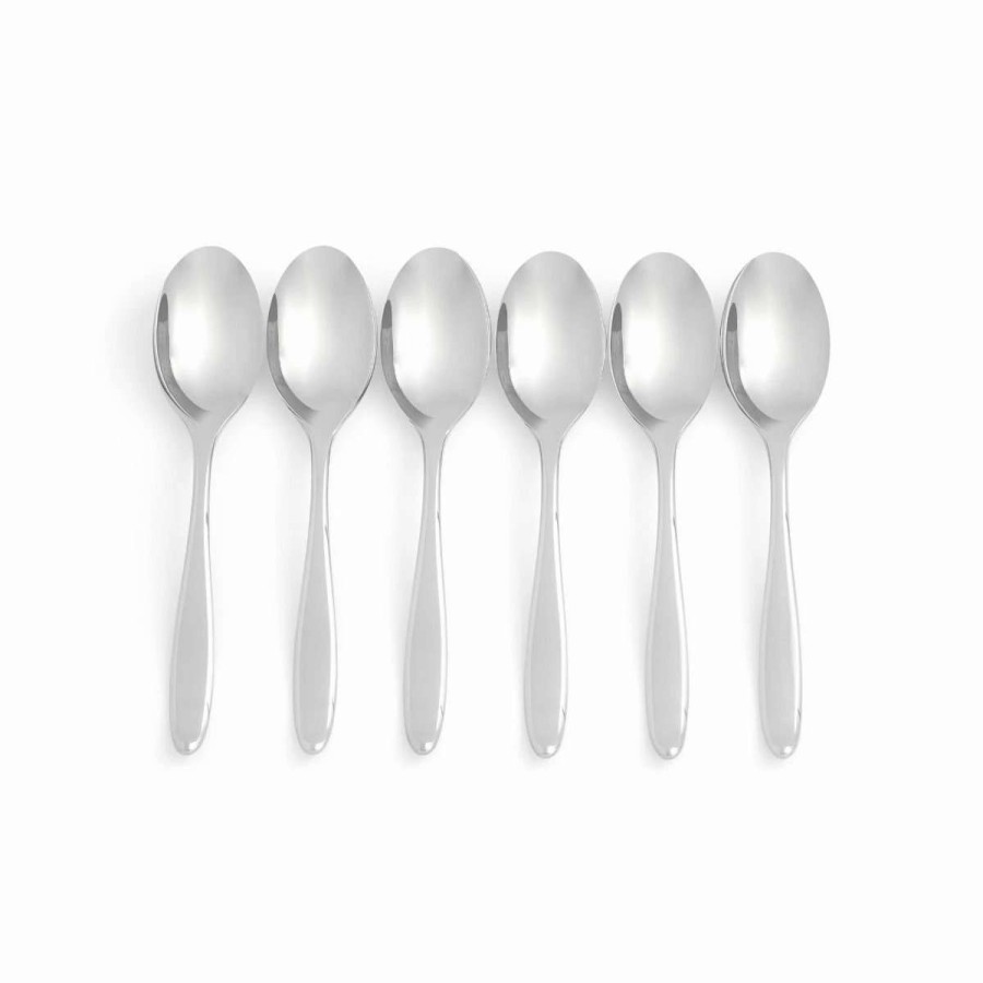 Flatware * | Wholesale Portmeirion Sophie Conran Dessert/Cocktail Spoons (Set Of 6) | Floret Stainless Steel