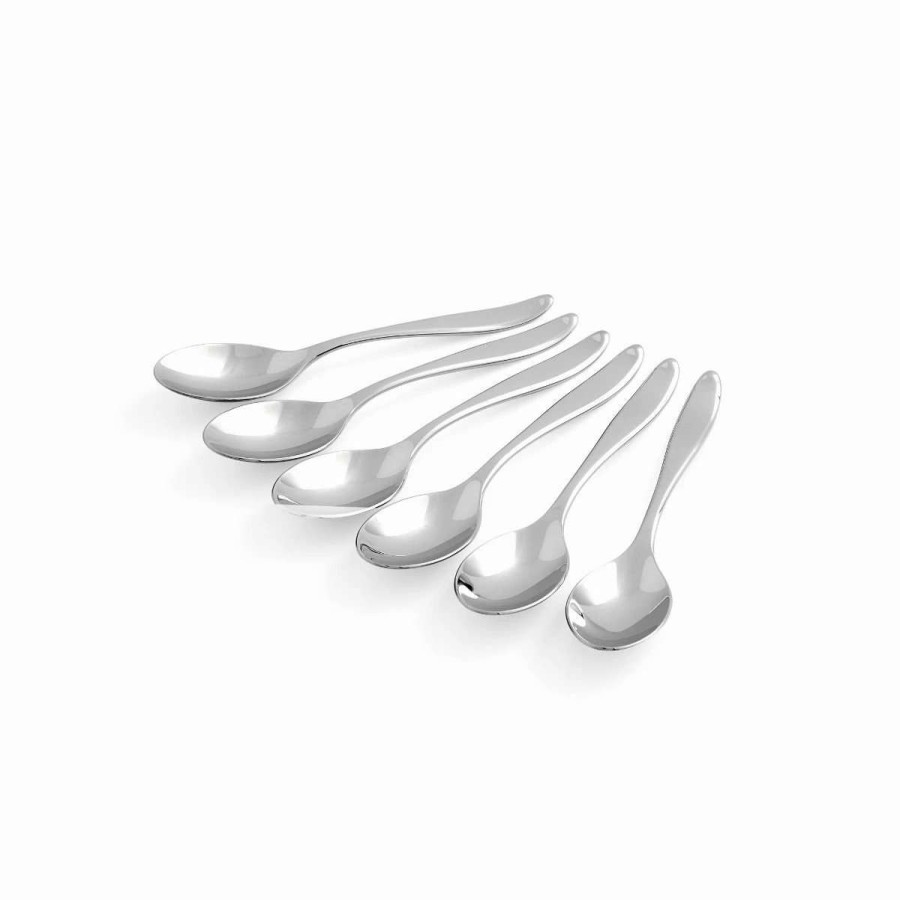 Flatware * | Wholesale Portmeirion Sophie Conran Dessert/Cocktail Spoons (Set Of 6) | Floret Stainless Steel