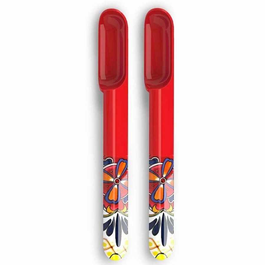 Dining Accessories * | Outlet Prepara Taco Spoons (Set Of 2) | Red Multicolored, Red