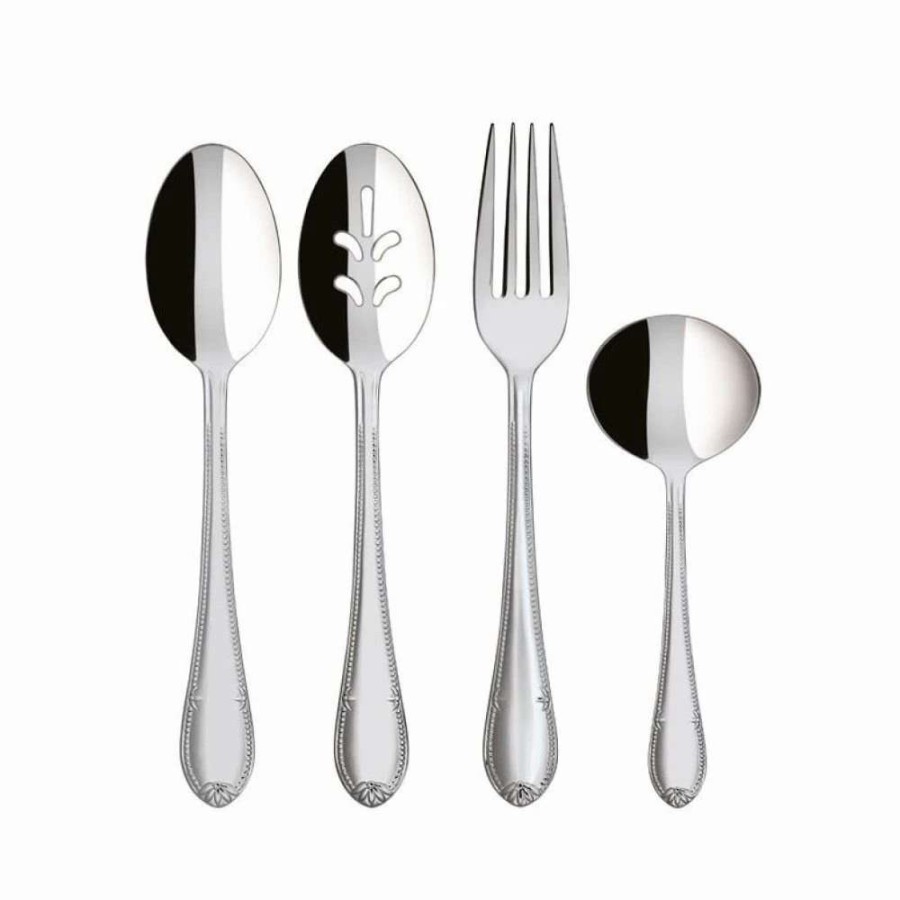 Flatware * | Best Pirce Villeroy & Boch 4-Piece Stainless Steel Serving Set | Mademoiselle Stainless Steel