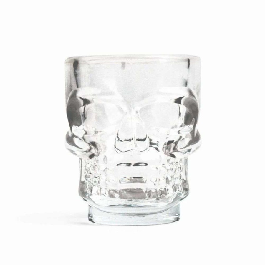 Cocktail & Bar * | Best Reviews Of Kikkerland Shot Glasses Set Of 4 | Skulls Clear