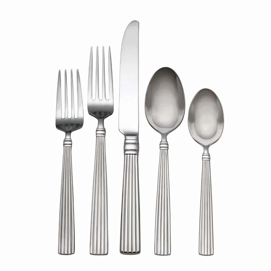 Flatware * | Cheapest Reed & Barton Legacy Collection 65 Pc Crescendo Ii Flatware Set Silver