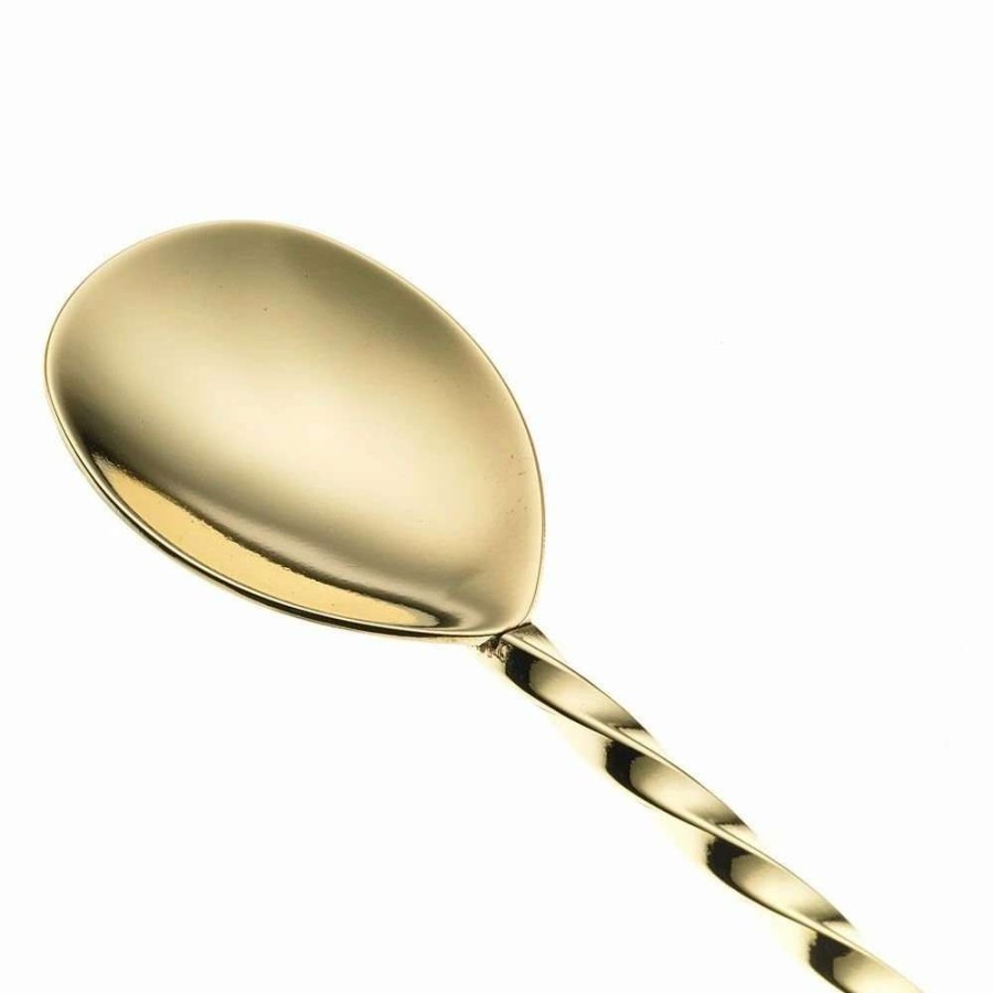 Cocktail & Bar * | Deals Mercer Barfly 11.8 Bar Spoon With Muddler | Gold Plated Gold