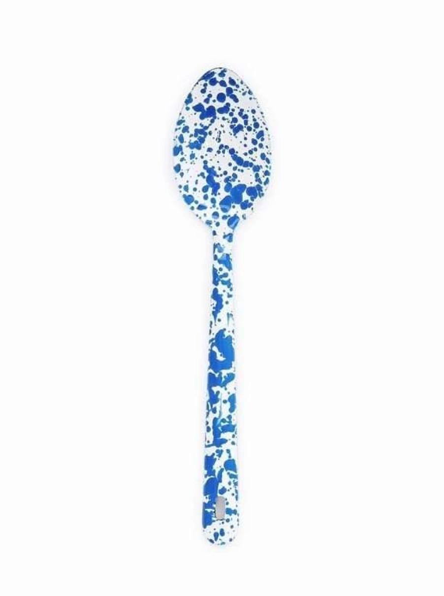 Flatware * | Promo Crow Canyon Home Crow Canyon Enameled Serving Spoon Blue Marble Blue