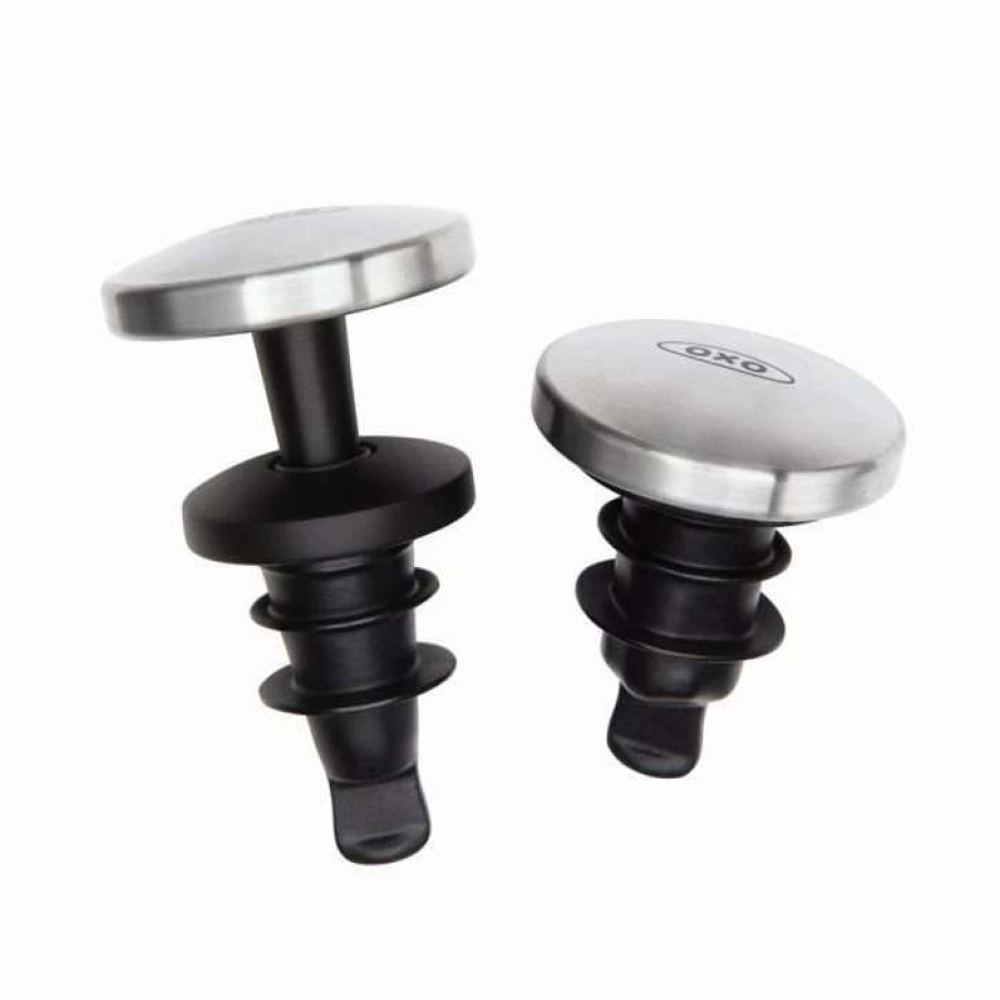 Cocktail & Bar * | Promo Oxo Steel Expanding Wine Stopper | 2-Pack Stainless Steel