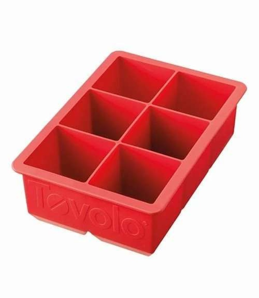 Cocktail & Bar * | Outlet Tovolo King Cube Tray Silicone Ice Cube Tray Red Red