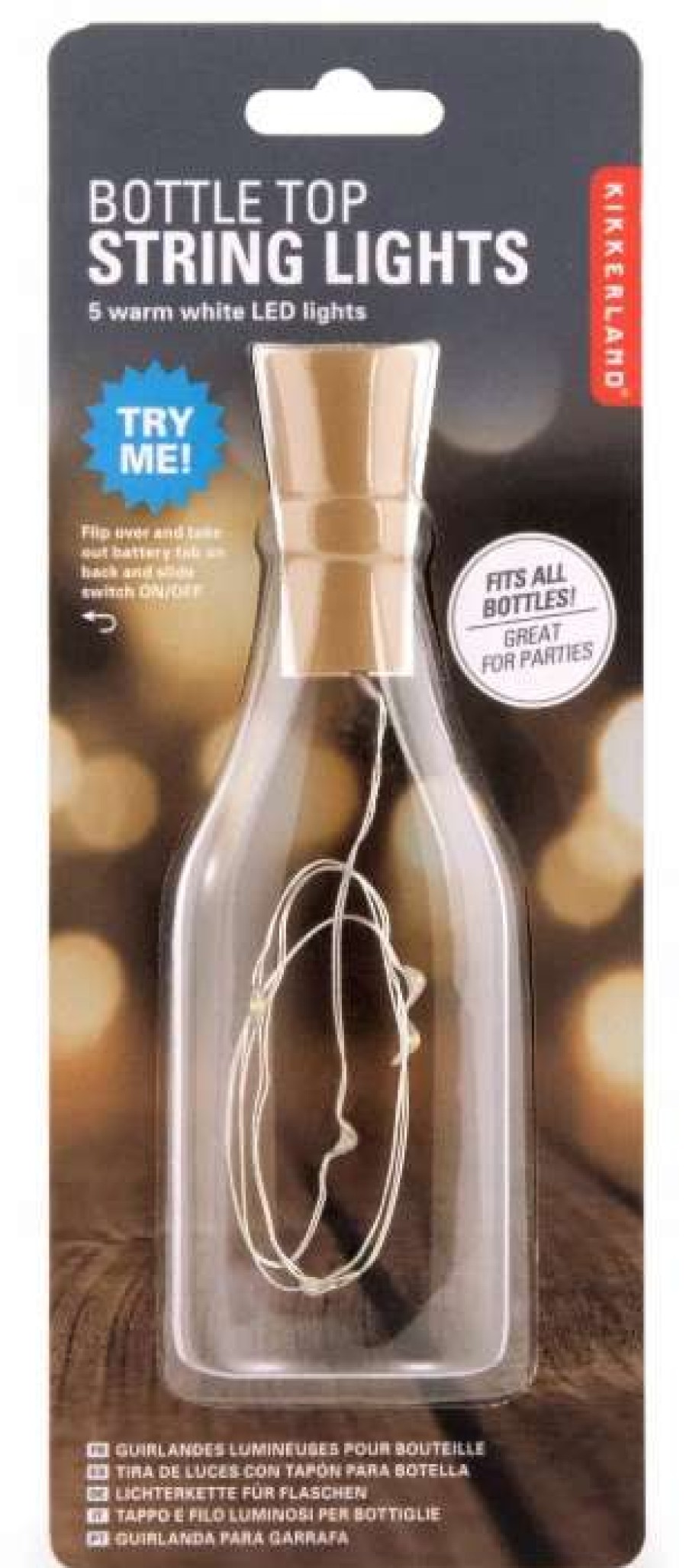 Dining Accessories * | Hot Sale Kikkerland Bottle Top String Lights Clear