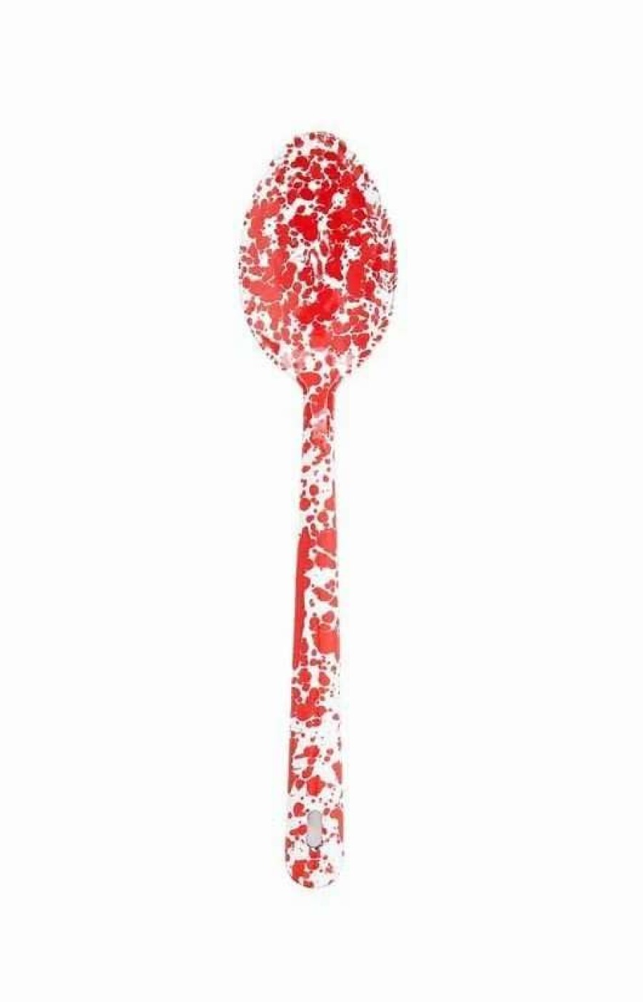 Flatware * | Budget Crow Canyon Home Crow Canyon Enameled Serving Spoon Red Marble Red