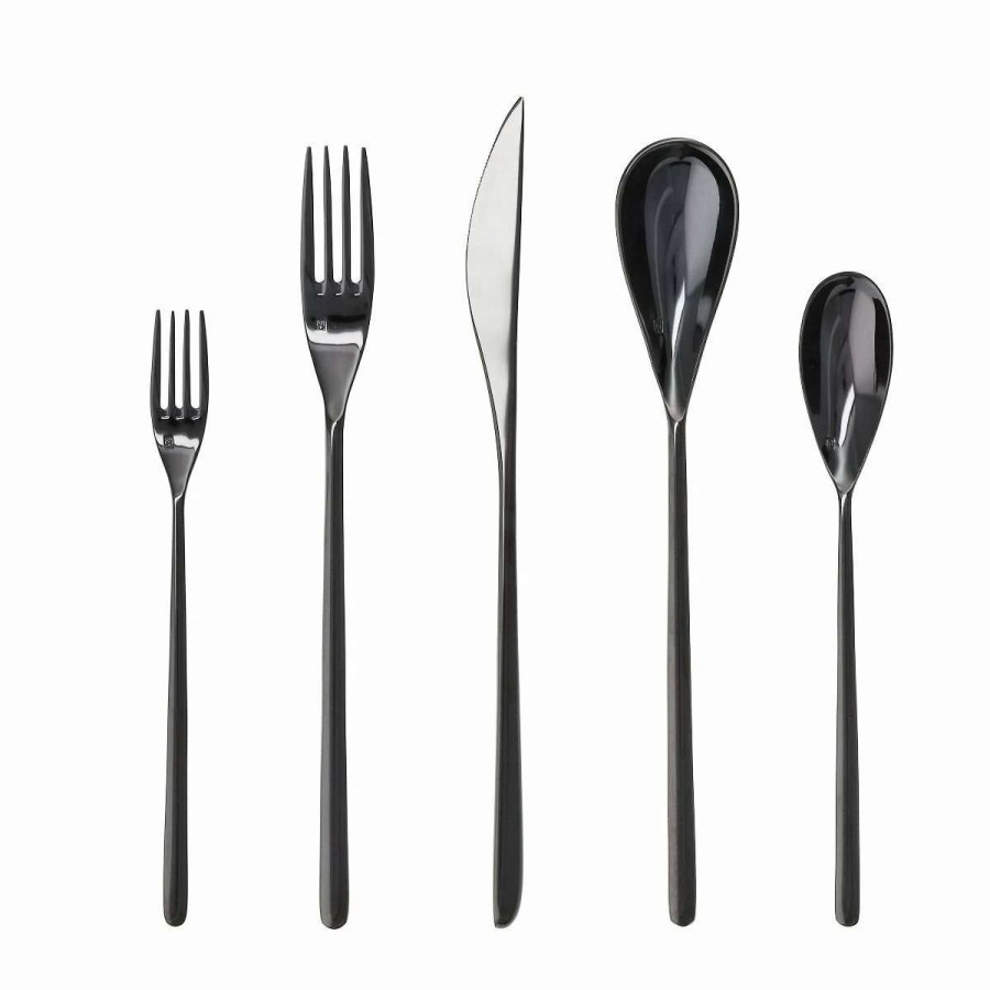 Flatware * | Wholesale Fortessa Dragonfly 5Pc Place Setting | Black Black