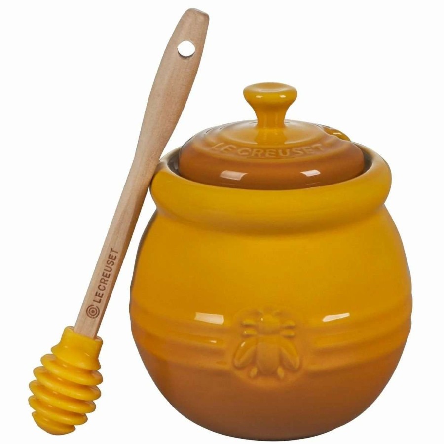 Dining Accessories * | Coupon Le Creuset Honey Pot With Silicone Dipper | Nectar Yellow Yellow