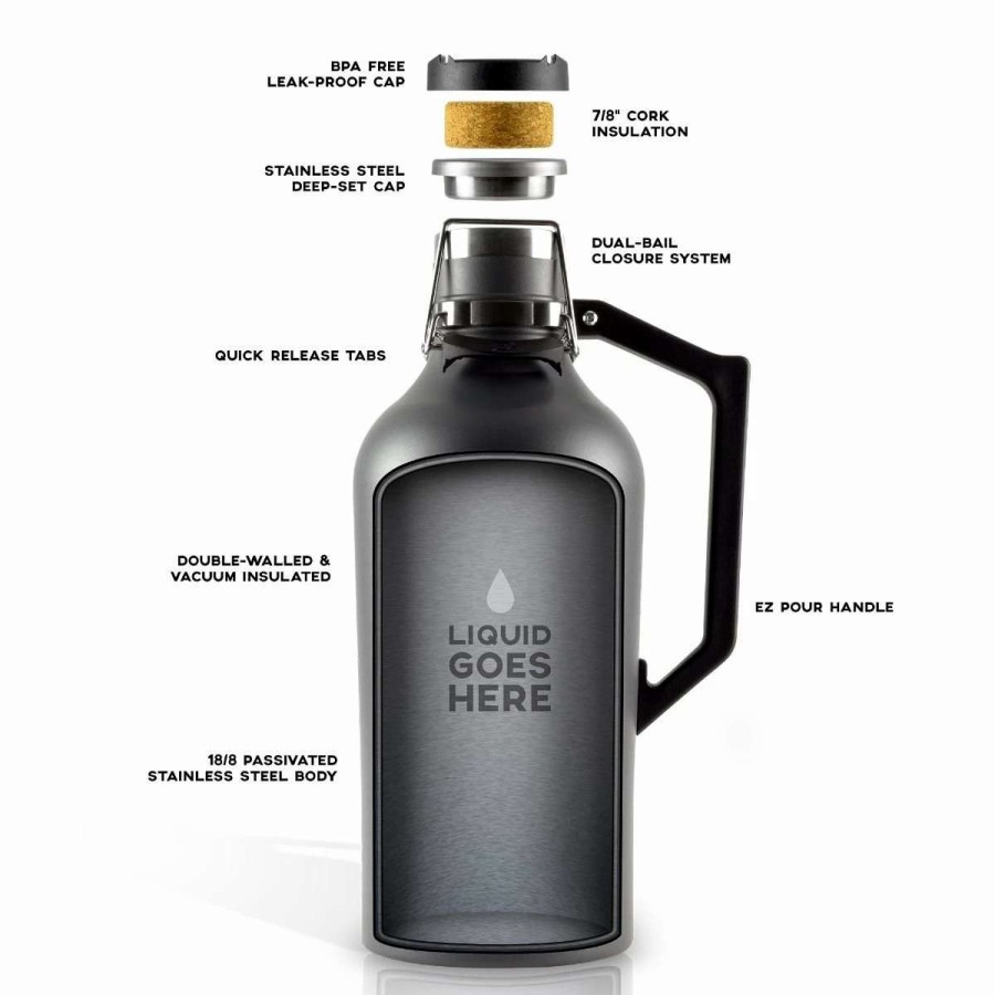 Cocktail & Bar * | Hot Sale Drinktanks 64Oz Craft Growler | Storm Blue