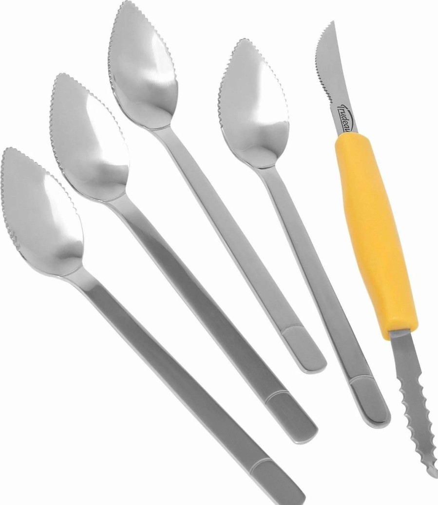 Flatware * | Best Sale Trudeau Grapefruit Spoon Set Silver