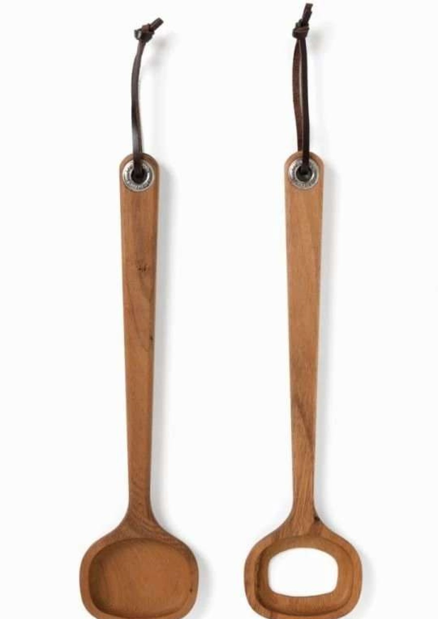 Flatware * | Coupon Ironwood Gourmet Nordic Salad Serving Spoons By Fox Run Wood