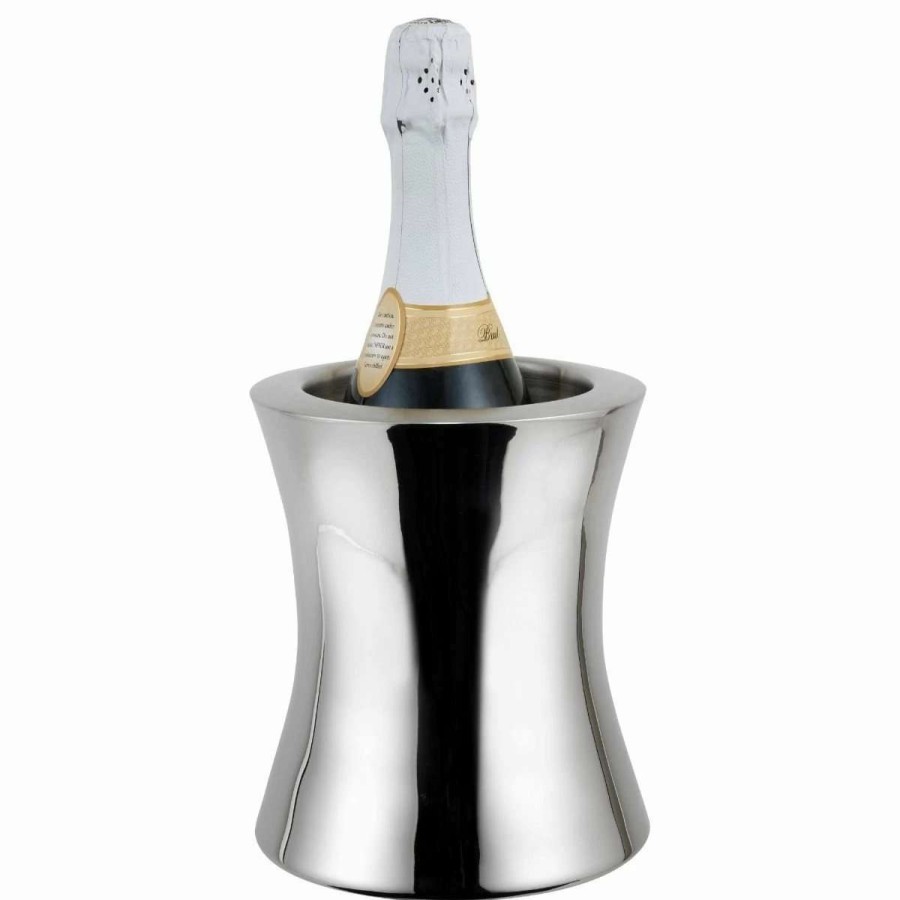 Cocktail & Bar * | Outlet Winco Double Wall Hourglass Wine Cooler Stainless Steel