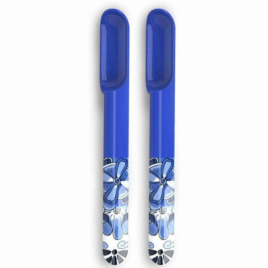 Dining Accessories * | Top 10 Prepara Taco Spoons (Set Of 2) | Blue White & Blue