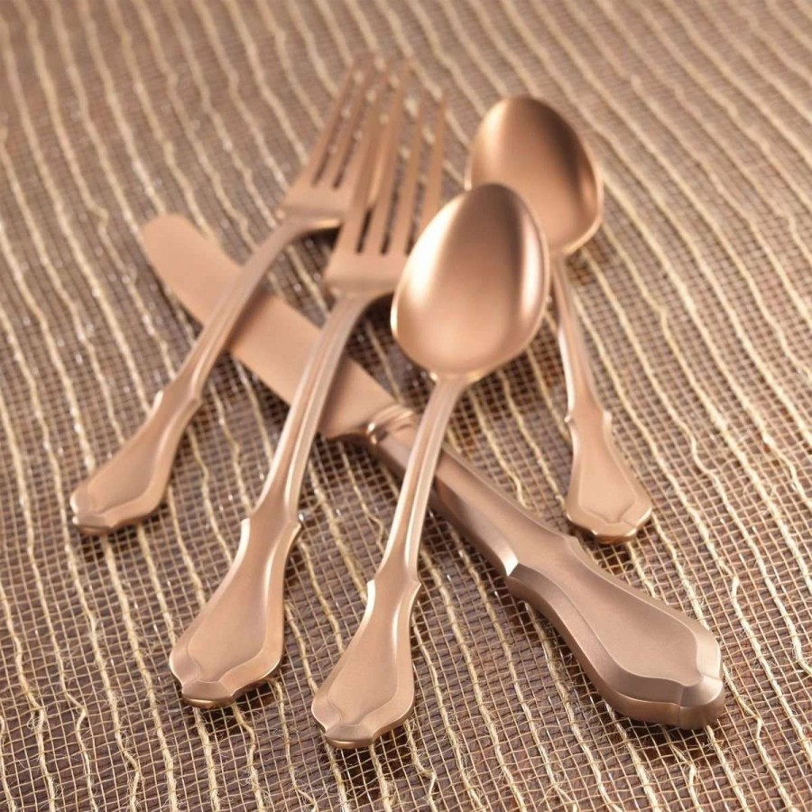 Flatware * | Cheapest Reed & Barton 20-Piece Flatware Set | Hampden Rose Gold