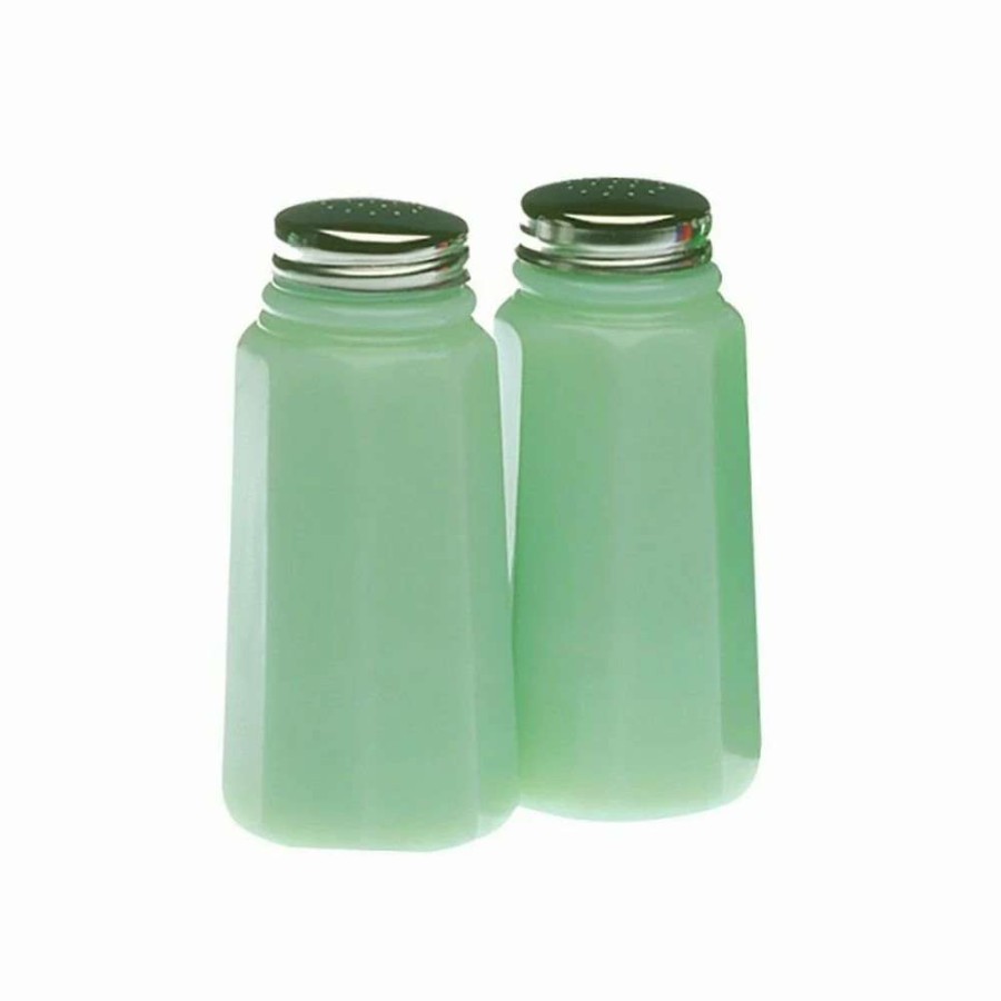 Dining Accessories * | Flash Sale Mosser Glass Panel Salt And Pepper Shakers | Jade Green