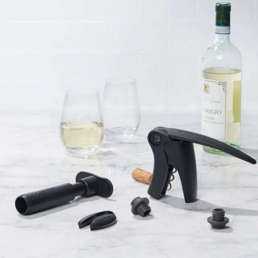 Cocktail & Bar * | Top 10 Le Creuset 5-Piece Wine Tools Set | Black & Grey Black