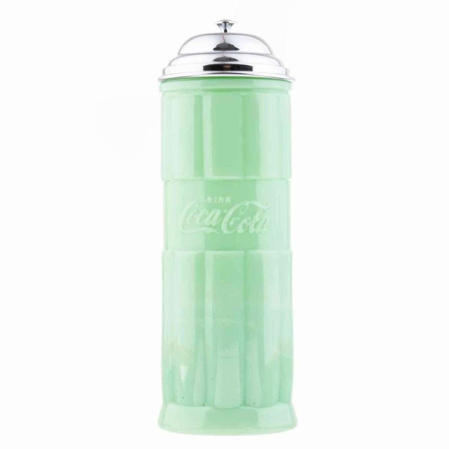 Dining Accessories * | Outlet Tablecraft Coca-Cola Jadeite Straw Jar Green