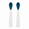 Flatware * | Best Sale Oxo Tot Feeding Spoon Set With Soft Silicone | Navy Blue