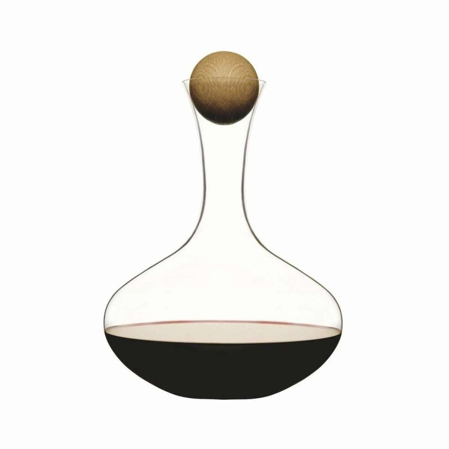 Cocktail & Bar * | Cheap Sagaform Red Wine Carafe With Oak Stopper Clear