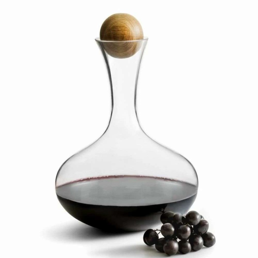 Cocktail & Bar * | Cheap Sagaform Red Wine Carafe With Oak Stopper Clear