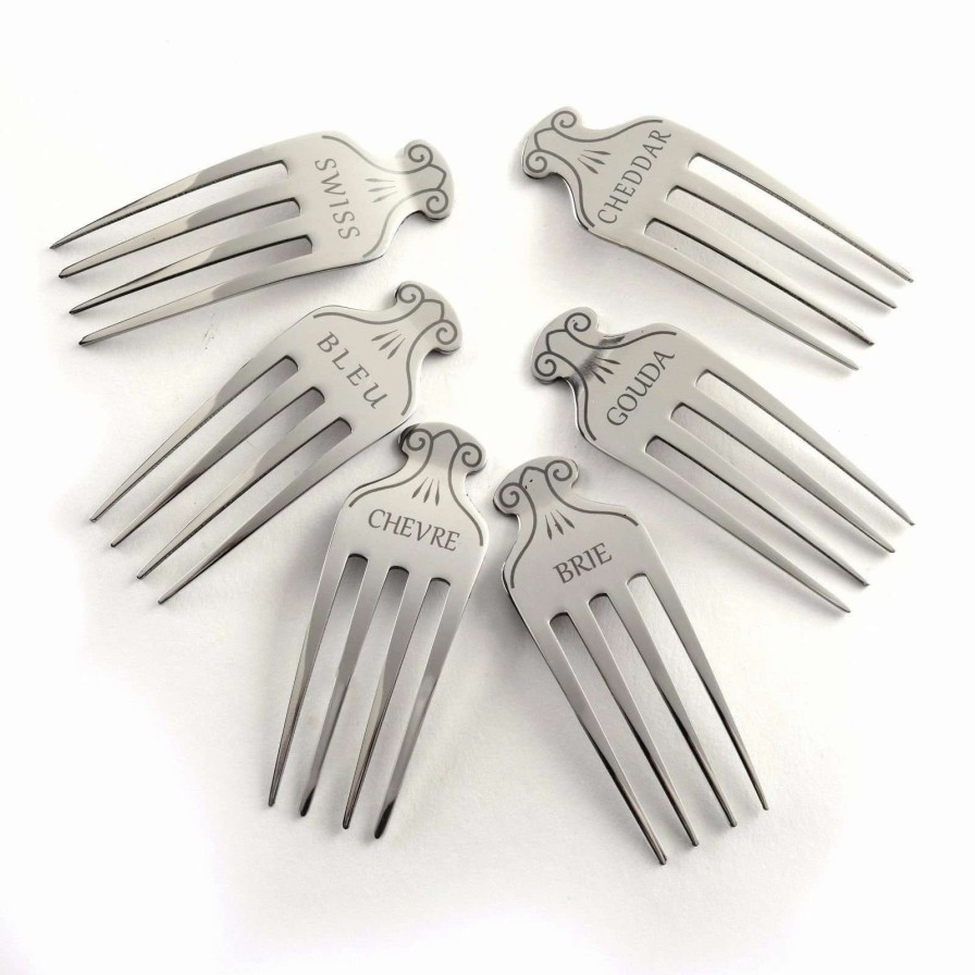 Flatware * | Promo Norpro Stainless Steel Cheese Markers Set Of 6 Chrome