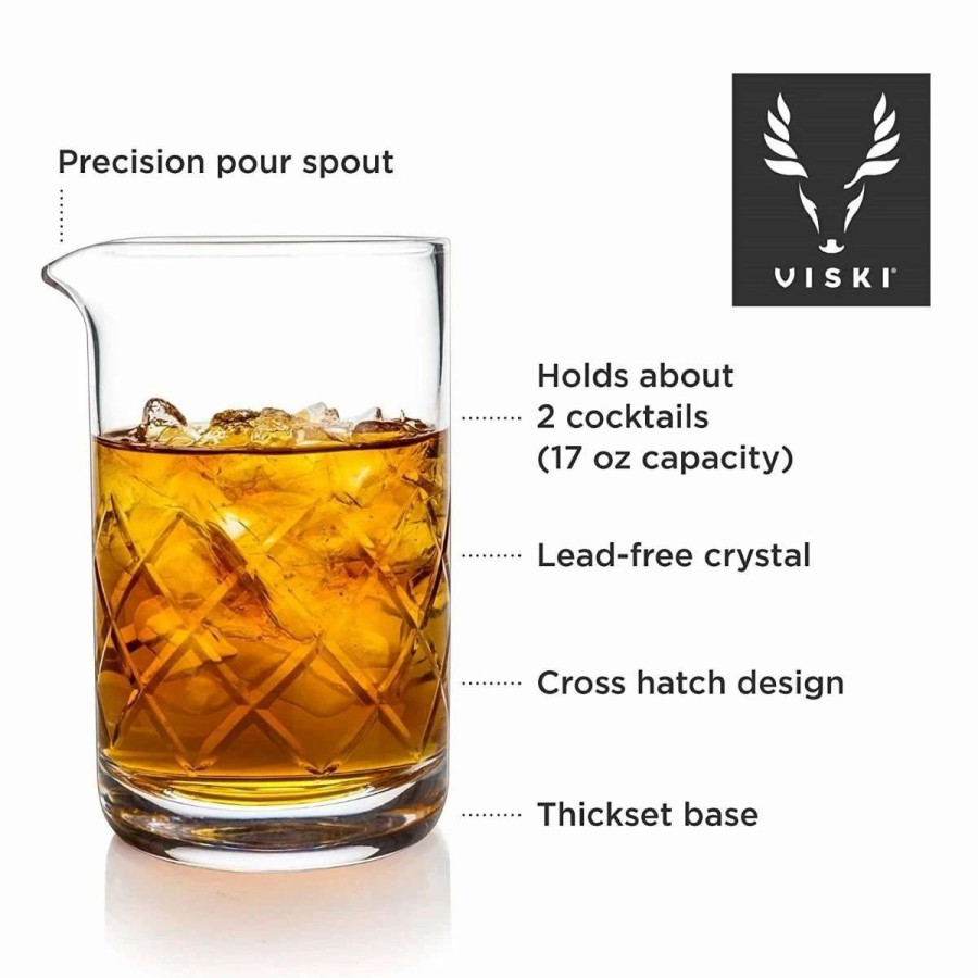 Cocktail & Bar * | Discount Viski Professional Lead-Free Crystal Mixing Glass Clear