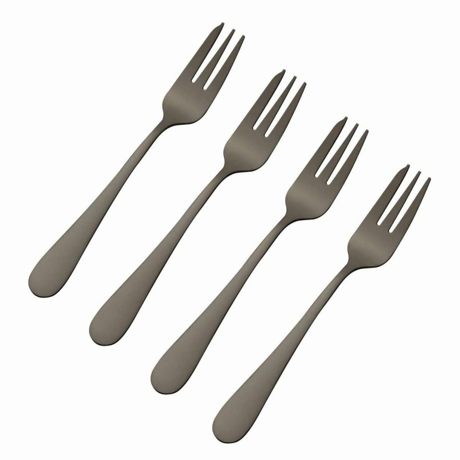 Flatware * | Cheapest Viners Select 4-Piece Pastry Fork Set | Grey Gray