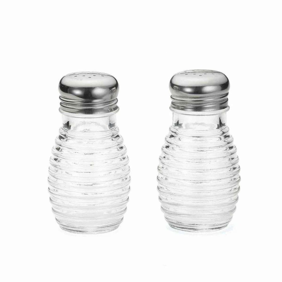 Dining Accessories * | Best Sale Tablecraft 2Oz Salt & Pepper Shakers | Beehive Glass Clear