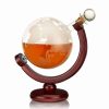 Cocktail & Bar * | Best Sale Viski Globe Liquor Decanter Clear, Wood