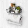 Dining Accessories * | Wholesale Spectrum Industrial Gray Wall Mount Basket With Paper Towel Holder Gray