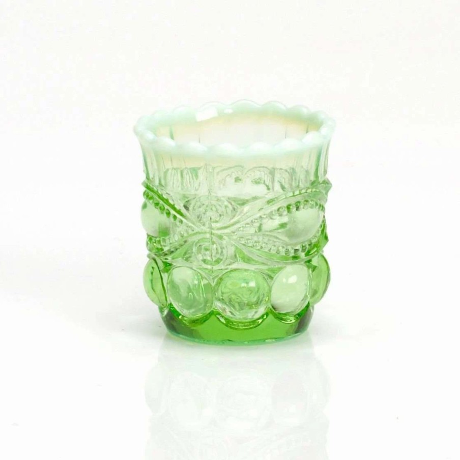 Dining Accessories * | Wholesale Mosser Glass Eye Winker Toothpick Holder | Green Opal Green